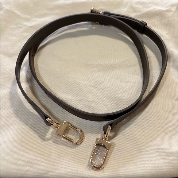 Vachetta Leather Bag Strap - Adjustable, Dark Brown - Picture 1 of 7